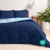 imageBare Home Reversible BedinABag Comforter ampamp Sheet Set  Full Extra Long  Down Alternative  Soft  Bedding Set Full XL TaupeSand SandDark BlueLight Blue  Dark Blue