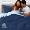 imageBare Home Reversible BedinABag Comforter ampamp Sheet Set  Full Extra Long  Down Alternative  Soft  Bedding Set Full XL TaupeSand SandDark BlueLight Blue  Dark Blue