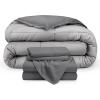 imageBare Home Reversible BedinABag Comforter ampamp Sheet Set  Full Extra Long  Down Alternative  Soft  Bedding Set Full XL TaupeSand SandDark BlueLight Blue  Dark Blue