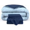 imageBare Home Reversible BedinABag Comforter ampamp Sheet Set  Full Extra Long  Down Alternative  Soft  Bedding Set Full XL TaupeSand SandDark BlueLight Blue  Dark Blue