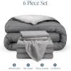 imageBare Home Reversible BedinABag Comforter ampamp Sheet Set  Full Extra Long  Down Alternative  Soft  Bedding Set Full XL TaupeSand SandLight GreyGrey  Light Grey
