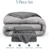 imageBare Home Reversible BedinABag Comforter ampamp Sheet Set  Full Extra Long  Down Alternative  Soft  Bedding Set Full XL TaupeSand SandLight GreyGrey  Grey