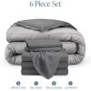 imageBare Home Reversible BedinABag Comforter ampamp Sheet Set  Full Extra Long  Down Alternative  Soft  Bedding Set Full XL TaupeSand SandLight GreyGrey  Grey