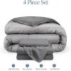 imageBare Home Reversible BedinABag Comforter ampamp Sheet Set  Full Extra Long  Down Alternative  Soft  Bedding Set Full XL TaupeSand SandLight GreyGrey  Grey