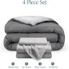 imageBare Home Reversible BedinABag Comforter ampamp Sheet Set  Full Extra Long  Down Alternative  Soft  Bedding Set Full XL TaupeSand SandLight GreyGrey  Light Grey