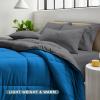 imageBare Home Reversible BedinABag Comforter ampamp Sheet Set  Full Extra Long  Down Alternative  Soft  Bedding Set Full XL TaupeSand SandMedium BlueGrey  Grey