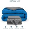 imageBare Home Reversible BedinABag Comforter ampamp Sheet Set  Full Extra Long  Down Alternative  Soft  Bedding Set Full XL TaupeSand SandMedium BlueGrey  Grey