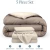 imageBare Home Reversible BedinABag Comforter ampamp Sheet Set  Full Extra Long  Down Alternative  Soft  Bedding Set Full XL TaupeSand SandTaupeSand  Sand