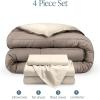 imageBare Home Reversible BedinABag Comforter ampamp Sheet Set  Full Extra Long  Down Alternative  Soft  Bedding Set Full XL TaupeSand SandTaupeSand  Sand