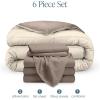 imageBare Home Reversible BedinABag Comforter ampamp Sheet Set  Full Extra Long  Down Alternative  Soft  Bedding Set Full XL TaupeSand SandTaupeSand  Taupe