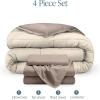 imageBare Home Reversible BedinABag Comforter ampamp Sheet Set  Full Extra Long  Down Alternative  Soft  Bedding Set Full XL TaupeSand SandTaupeSand  Taupe