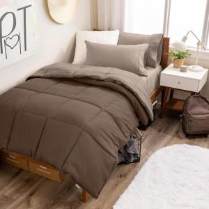 imageBare Home Reversible BedinABag Comforter ampamp Sheet Set  Full Extra Long  Down Alternative  Soft  Bedding Set Full XL TaupeSand SandCocoaTaupe  Taupe
