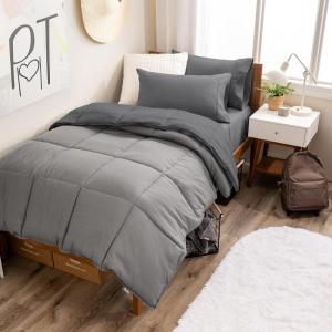 imageBare Home Reversible BedinABag Comforter ampamp Sheet Set  Full Extra Long  Down Alternative  Soft  Bedding Set Full XL TaupeSand SandLight GreyGrey  Grey