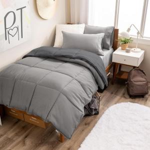 imageBare Home Reversible BedinABag Comforter ampamp Sheet Set  Full Extra Long  Down Alternative  Soft  Bedding Set Full XL TaupeSand SandLight GreyGrey  Light Grey