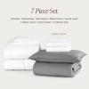 imageBare Home Apartment Ready Organic Cotton Percale Duvet Bundle  Twin XL  7 Pieces Including Duvet Cover Set with Insert Sheet Set ampamp Mattress Pad  Lightweight ampamp Breathable  Twin XL Grey03  Light Grey