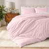 imageBare Home Apartment Ready Organic Cotton Percale Duvet Bundle  Twin XL  7 Pieces Including Duvet Cover Set with Insert Sheet Set ampamp Mattress Pad  Lightweight ampamp Breathable  Twin XL Grey12  Dusty Pink