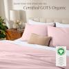 imageBare Home Apartment Ready Organic Cotton Percale Duvet Bundle  Twin XL  7 Pieces Including Duvet Cover Set with Insert Sheet Set ampamp Mattress Pad  Lightweight ampamp Breathable  Twin XL Grey12  Dusty Pink
