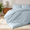 imageBare Home Apartment Ready Organic Cotton Percale Duvet Bundle  Twin XL  7 Pieces Including Duvet Cover Set with Insert Sheet Set ampamp Mattress Pad  Lightweight ampamp Breathable  Twin XL Grey08  Winter Blue