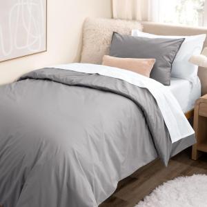 imageBare Home Apartment Ready Organic Cotton Percale Duvet Bundle  Twin XL  7 Pieces Including Duvet Cover Set with Insert Sheet Set ampamp Mattress Pad  Lightweight ampamp Breathable  Twin XL Grey03  Light Grey