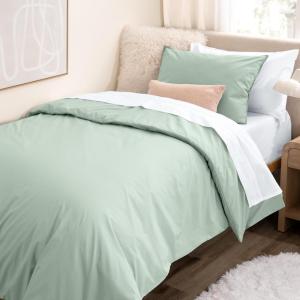 imageBare Home Apartment Ready Organic Cotton Percale Duvet Bundle  Twin XL  7 Pieces Including Duvet Cover Set with Insert Sheet Set ampamp Mattress Pad  Lightweight ampamp Breathable  Twin XL Grey09  Willow