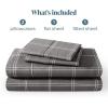imageBare Home Queen Sheet Set  Luxury 1800 UltraSoft Microfiber Double Brushed  Deep Pockets  Easy Fit  4 Piece Set Queen Modern Plaid  GreyWhite