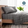 imageBare Home Queen Sheet Set  Luxury 1800 UltraSoft Microfiber Double Brushed  Deep Pockets  Easy Fit  4 Piece Set Queen Modern Plaid  GreyWhite