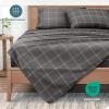 imageBare Home Queen Sheet Set  Luxury 1800 UltraSoft Microfiber Double Brushed  Deep Pockets  Easy Fit  4 Piece Set Queen Modern Plaid  GreyWhite