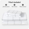 imageBare Home Queen Sheet Set  Luxury 1800 UltraSoft Microfiber Double Brushed  Deep Pockets  Easy Fit  4 Piece Set Queen Modern Plaid  WhiteGrey