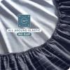 imageBare Home Queen Sheet Set  Luxury 1800 UltraSoft Microfiber Double Brushed  Deep Pockets  Easy Fit  4 Piece Set Queen Pinstripe  MidnightWhite