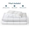 imageBare Home Queen Sheet Set  Luxury 1800 UltraSoft Microfiber Queen Bed Sheets  Double Brushed  Deep Pockets  Easy Fit  4 Piece Set  Bedding Sheets ampamp Pillowcases Queen Grid  WhiteGrey