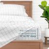 imageBare Home Queen Sheet Set  Luxury 1800 UltraSoft Microfiber Queen Bed Sheets  Double Brushed  Deep Pockets  Easy Fit  4 Piece Set  Bedding Sheets ampamp Pillowcases Queen Grid  WhiteGrey