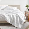 imageBare Home Queen Sheet Set  Luxury 1800 UltraSoft Microfiber Double Brushed  Deep Pockets  Easy Fit  4 Piece Set Queen Modern Plaid  WhiteGrey