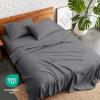 imageBare Home Queen Sheet Set  Hotel Luxury  Deep Pockets  Double Brushed Microfiber for Softness  Easy Fit  4 Piece Set  Bed Sheets with Envelope Pillowcases Queen SandGrey