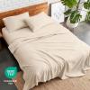 imageBare Home Queen Sheet Set  Hotel Luxury  Deep Pockets  Double Brushed Microfiber for Softness  Easy Fit  4 Piece Set  Bed Sheets with Envelope Pillowcases Queen SandSand