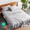 imageBare Home Queen Sheet Set  Hotel Luxury  Deep Pockets  Double Brushed Microfiber for Softness  Easy Fit  4 Piece Set  Bed Sheets with Envelope Pillowcases Queen SandLight Grey