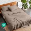 imageBare Home Queen Sheet Set  Hotel Luxury  Deep Pockets  Double Brushed Microfiber for Softness  Easy Fit  4 Piece Set  Bed Sheets with Envelope Pillowcases Queen SandTaupe