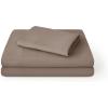 imageBare Home Queen Sheet Set  Hotel Luxury  Deep Pockets  Double Brushed Microfiber for Softness  Easy Fit  4 Piece Set  Bed Sheets with Envelope Pillowcases Queen SandTaupe