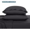 imageBare Home Queen Sheet Set  Hotel Luxury  Deep Pockets  Double Brushed Microfiber for Softness  Easy Fit  4 Piece Set  Bed Sheets with Envelope Pillowcases Queen SandForged Iron Grey