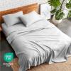 imageBare Home Queen Sheet Set  Hotel Luxury  Deep Pockets  Double Brushed Microfiber for Softness  Easy Fit  4 Piece Set  Bed Sheets with Envelope Pillowcases Queen SandCloud Grey