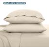 imageBare Home Queen Sheet Set  Hotel Luxury  Deep Pockets  Double Brushed Microfiber for Softness  Easy Fit  4 Piece Set  Bed Sheets with Envelope Pillowcases Queen SandSand