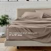 imageBare Home Queen Sheet Set  Hotel Luxury  Deep Pockets  Double Brushed Microfiber for Softness  Easy Fit  4 Piece Set  Bed Sheets with Envelope Pillowcases Queen SandTaupe
