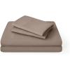 imageBare Home Queen Sheet Set  Hotel Luxury  Deep Pockets  Double Brushed Microfiber for Softness  Easy Fit  4 Piece Set  Bed Sheets with Envelope Pillowcases Queen SandTaupe