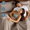 imageBare Home Queen Sheet Set  Hotel Luxury  Deep Pockets  Double Brushed Microfiber for Softness  Easy Fit  4 Piece Set  Bed Sheets with Envelope Pillowcases Queen SandTaupe