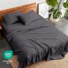 imageBare Home Queen Sheet Set  Hotel Luxury  Deep Pockets  Double Brushed Microfiber for Softness  Easy Fit  4 Piece Set  Bed Sheets with Envelope Pillowcases Queen SandForged Iron Grey