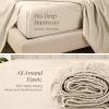 imageBare Home 100 Organic Cotton Sateen Fitted Sheet  Smooth Sateen Weave  Breathable ampamp Cooling  Hotel Luxury  Durable Fitted Sheet  Deep Pocket Queen Taupe07  Sand