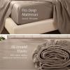 imageBare Home 100 Organic Cotton Sateen Fitted Sheet  Smooth Sateen Weave  Breathable ampamp Cooling  Hotel Luxury  Durable Fitted Sheet  Deep Pocket Queen Taupe05  Taupe