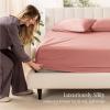 imageBare Home 100 Organic Cotton Sateen Fitted Sheet  Smooth Sateen Weave  Breathable ampamp Cooling  Hotel Luxury  Durable Fitted Sheet  Deep Pocket Queen Taupe12  Dusty Rose