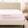 imageBare Home 100 Organic Cotton Sateen Fitted Sheet  Smooth Sateen Weave  Breathable ampamp Cooling  Hotel Luxury  Durable Fitted Sheet  Deep Pocket Queen Taupe13  Dusty Pink