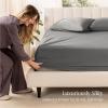 imageBare Home 100 Organic Cotton Sateen Fitted Sheet  Smooth Sateen Weave  Breathable ampamp Cooling  Hotel Luxury  Durable Fitted Sheet  Deep Pocket Queen Taupe03  Grey