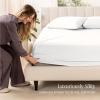 imageBare Home 100 Organic Cotton Sateen Fitted Sheet  Smooth Sateen Weave  Breathable ampamp Cooling  Hotel Luxury  Durable Fitted Sheet  Deep Pocket Queen Taupe01  White